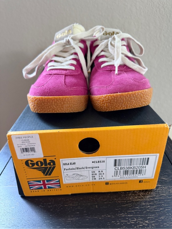 Gola Shoes - Gola Fuchsia Suede Sneakers with Gum Sole